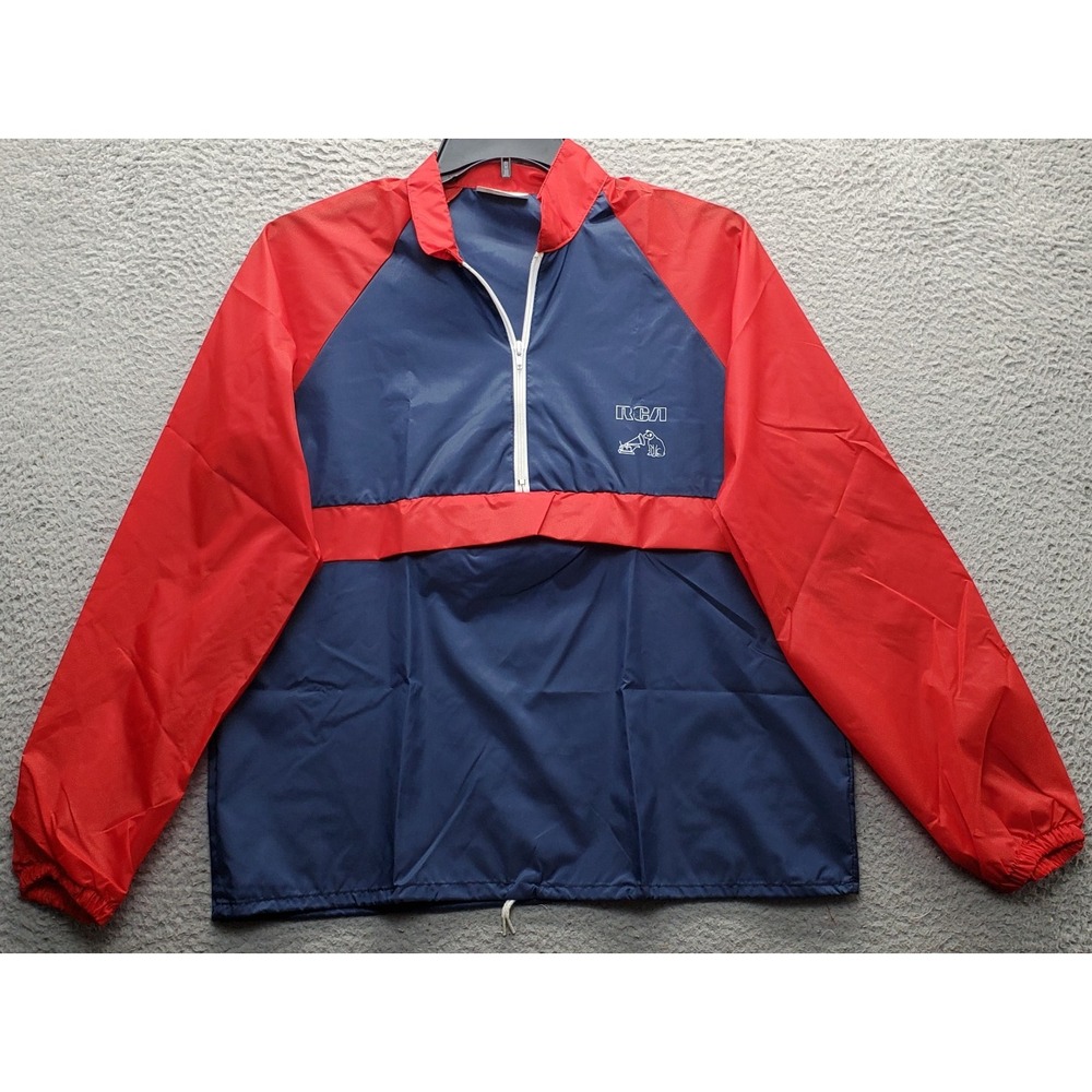 RCA Rain Jacket Mens‎ Large Multicolor Nylon Waterproof Long Sleeve Half Zipper